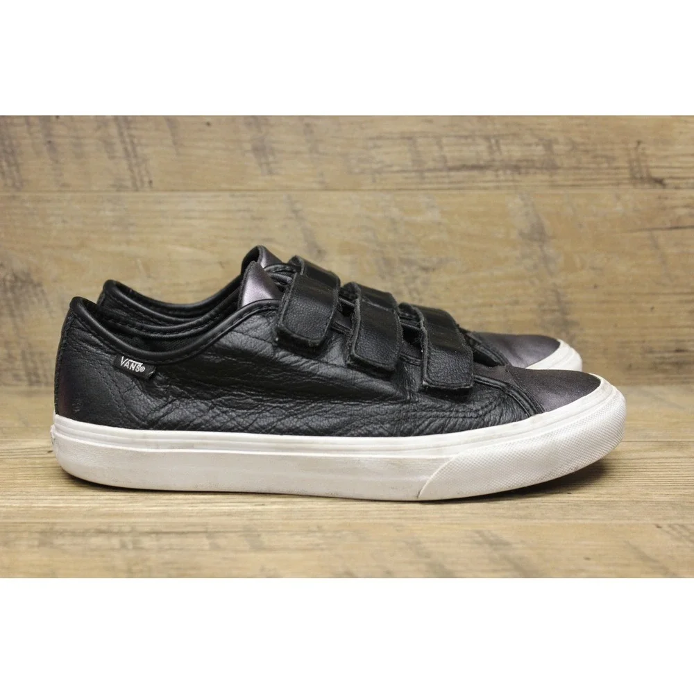 Vans Style 23 V Black Gunmetal Leather Unisex Skate Shoes Men's 7.5 Women's 9‎